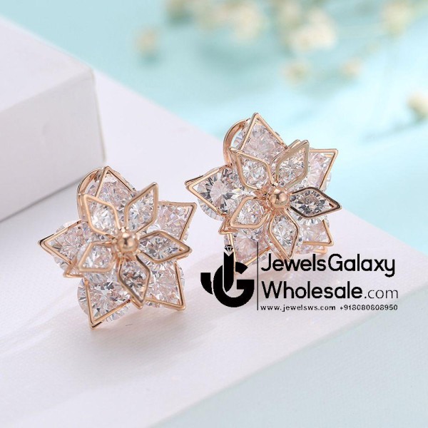 Crystal Elements Rose Gold Plated Drop Earrings 2237