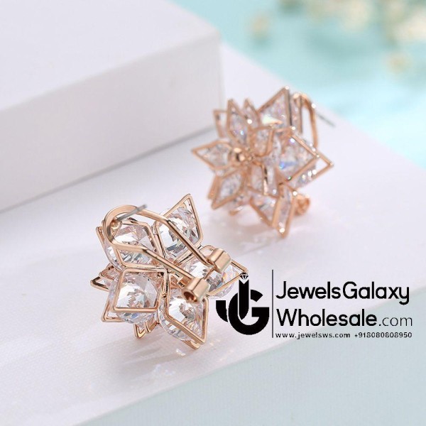 Crystal Elements Rose Gold Plated Drop Earrings 2237