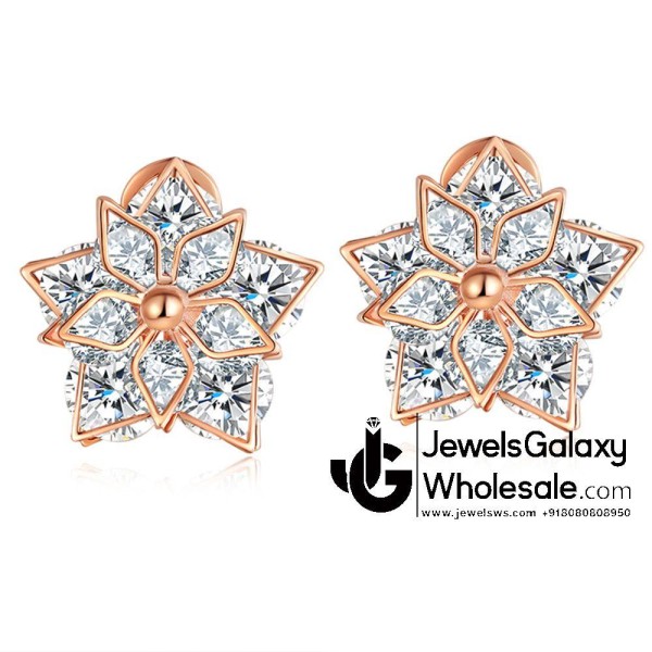 Crystal Elements Rose Gold Plated Drop Earrings 2237