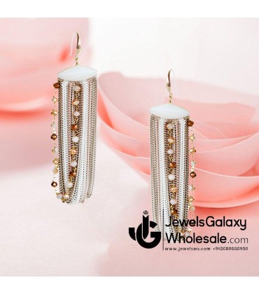 Onyx Multicolour Designer Chain Drop Earrings 2256
