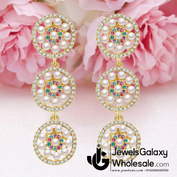 Crystal Elements Circle of Life Multicolour Pearl Drop Earrings 2306