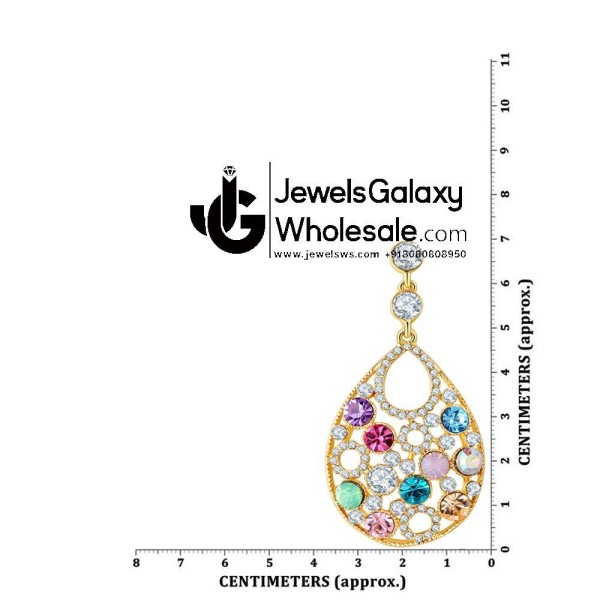 Crystal Elements Gold Plated Multicolour Chandelier Earrings 2307