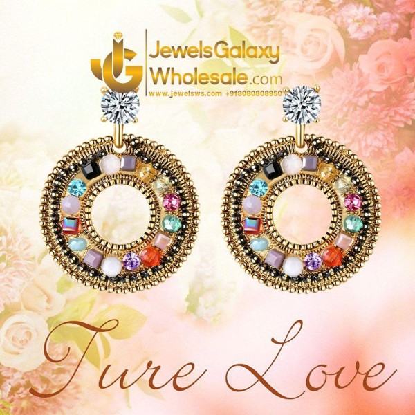 Crystal Elements Multicolour Circle Of Life Fashion Earrings 2308