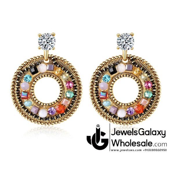 Crystal Elements Multicolour Circle Of Life Fashion Earrings 2308