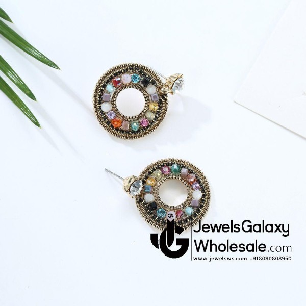 Crystal Elements Multicolour Circle Of Life Fashion Earrings 2308