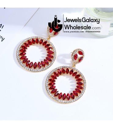 Gold Plated Circle of Life Crystal Earrings 2392