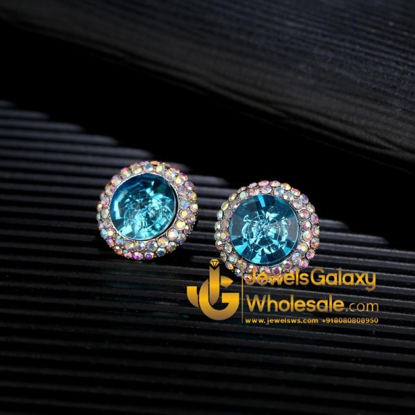 Platinum Plated Multicolour Crystal Clip-on Earrings