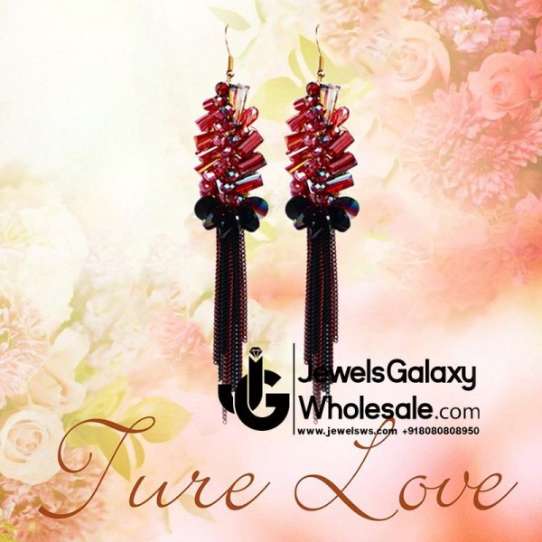 Gold Plated Multicolour Contemporary Tassel Earrings