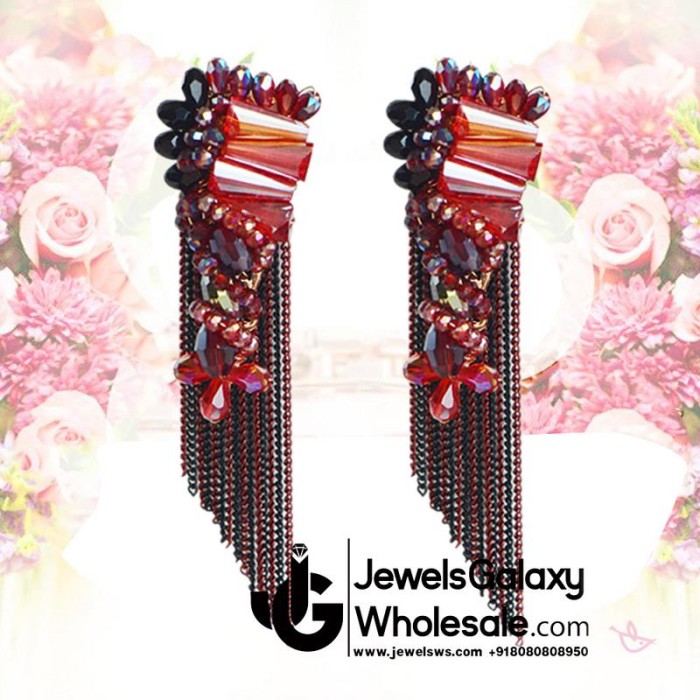 Gold Plated Multicolour Contemporary Tassel Earrings