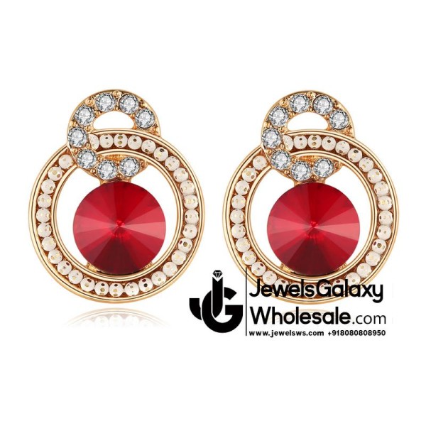 Gold Plated American Diamond Clip-On Earrings