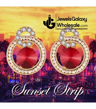 Gold Plated American Diamond Clip-On Earrings