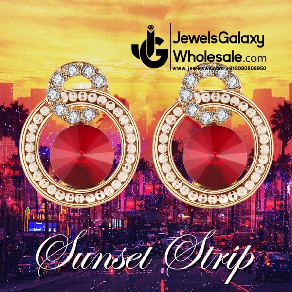 Gold Plated American Diamond Clip-On Earrings