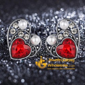 Platinum Plated Crystal Elements Heart shaped Earrings
