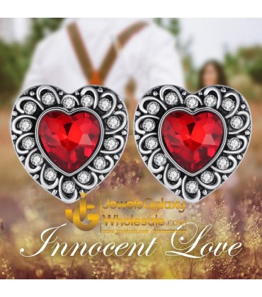 Platinum Plated Crystal Elements Heart Shaped Earrings