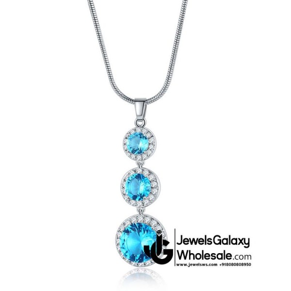 Platinum Plated Crystal Elements Sky Blue Pendant