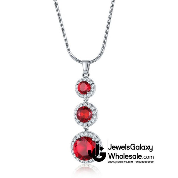 Platinum Plated Crystal Elements Red Pendant