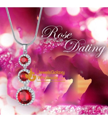 Platinum Plated Crystal Elements Red Pendant