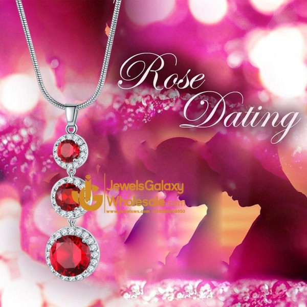 Platinum Plated Crystal Elements Red Pendant