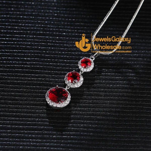 Platinum Plated Crystal Elements Red Pendant