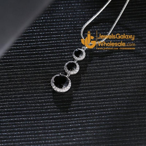 Platinum Plated Crystal Elements Black Pendant