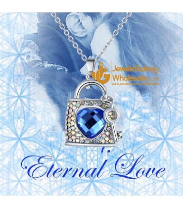 Silver Plated Blue Heart Pendant