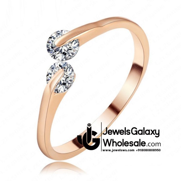 Rose Gold Plated American Diamond  Fashion Ring