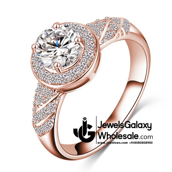 Rose Gold Plated American Diamond  Fashion Ring