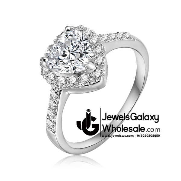 Platinum Plated American Diamond Fashion Ring