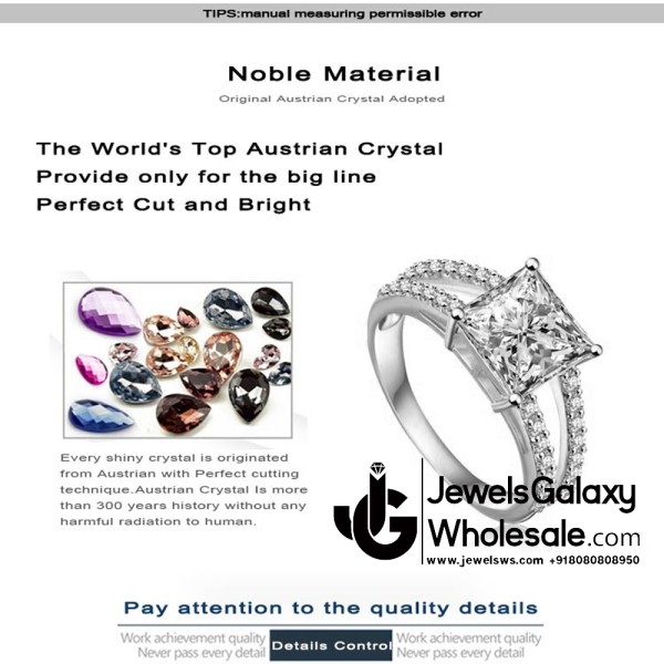 Platinum Plated American Diamond Fashion Ring