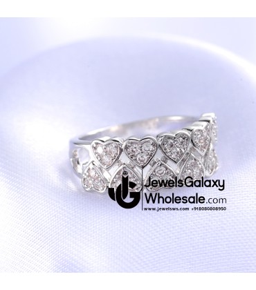 Platinum Plated American Diamond Fashion Ring