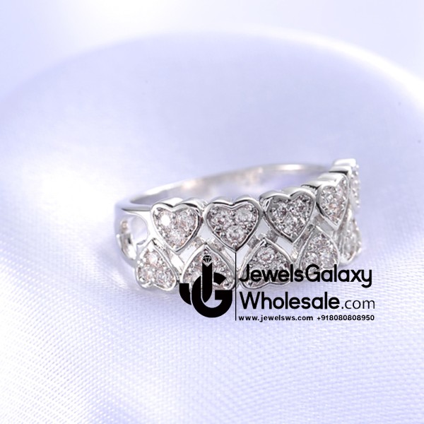 Platinum Plated American Diamond Fashion Ring