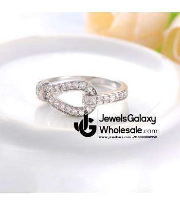 Platinum Plated American Diamond Fashion Ring