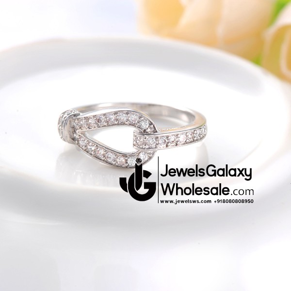 Platinum Plated American Diamond Fashion Ring