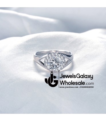 Platinum Plated American Diamond Fashion Ring