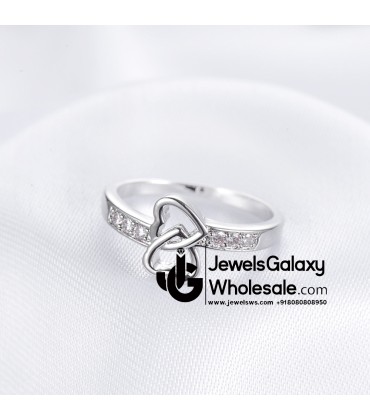 Platinum Plated American Diamond Fashion Ring