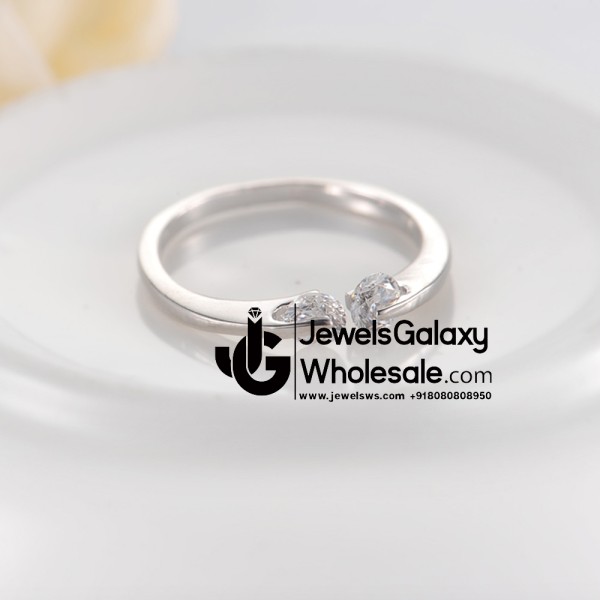 Platinum Plated American Diamond Fashion Ring