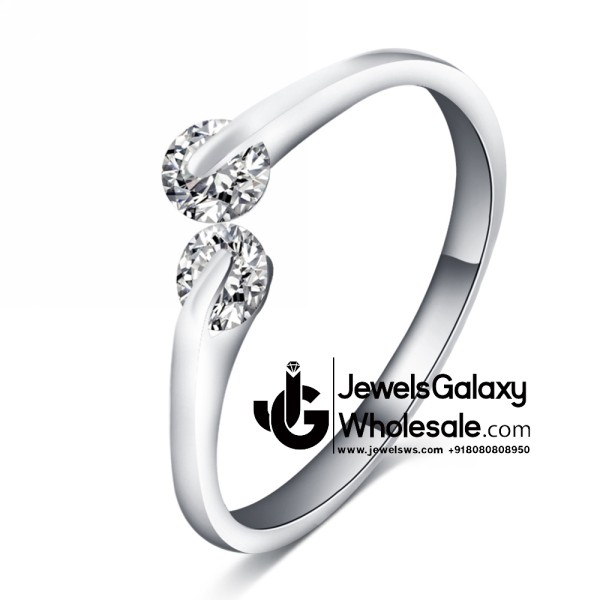 Platinum Plated American Diamond Fashion Ring