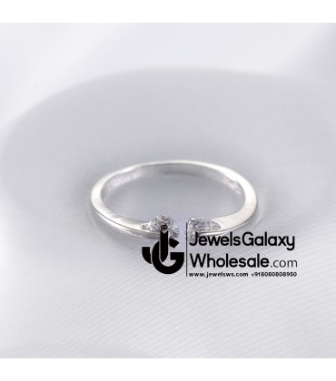 Platinum Plated American Diamond Fashion Ring