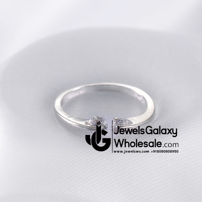 Platinum Plated American Diamond Fashion Ring