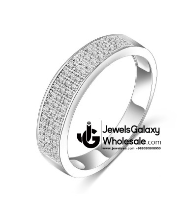 Platinum Plated American Diamond Fashion Ring