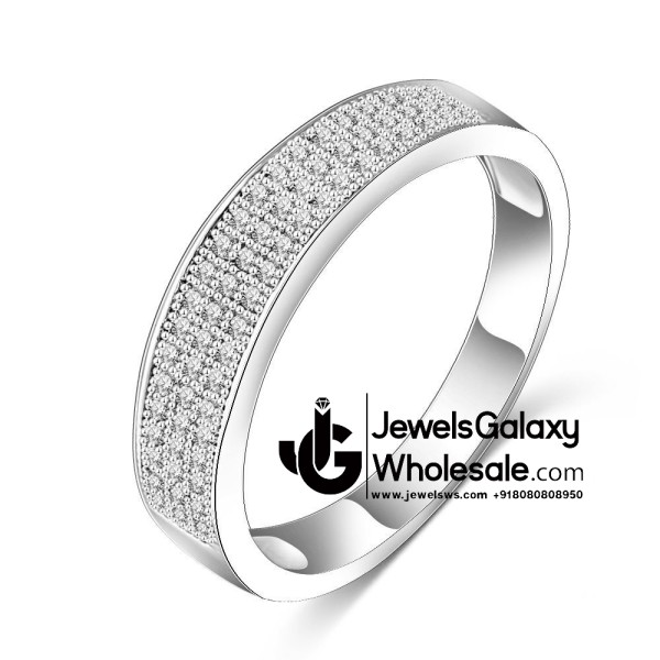 Platinum Plated American Diamond Fashion Ring