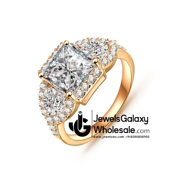 Gold Plated American Diamond Fashion Ring