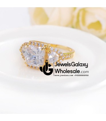 Gold Plated American Diamond Fashion Ring