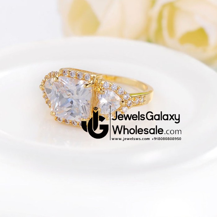 Gold Plated American Diamond Fashion Ring