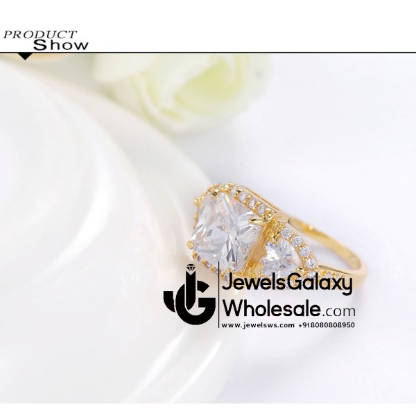 Gold Plated American Diamond Fashion Ring