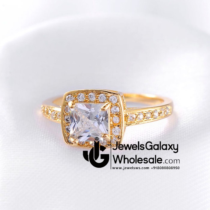 Gold Plated American Diamond Fashion Ring