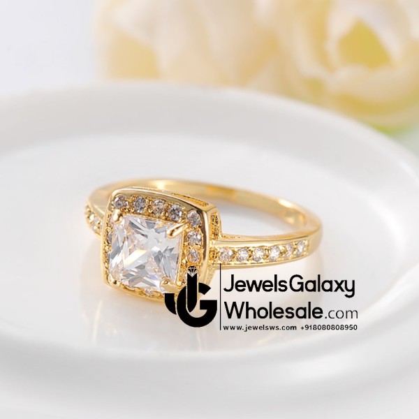 Gold Plated American Diamond Fashion Ring