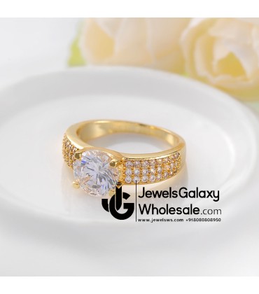 Gold Plated American Diamond Fashion Ring