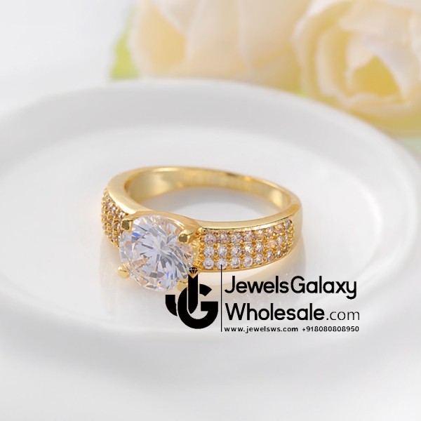 Gold Plated American Diamond Fashion Ring