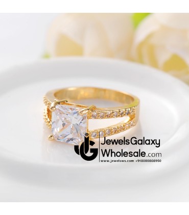 Gold Plated American Diamond Fashion Ring